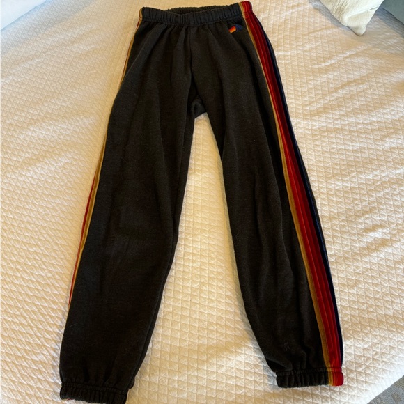 Aviator Nation Velvet Stripe Sweatpants in charcoal-size XS - Picture 1 of 4